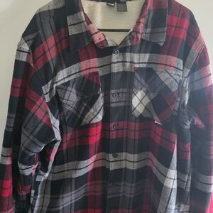 Rusty Sherpa-Lined Flannel Jacket – Men’s XL Shacket